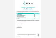 Сертифікат участі в програмі зовнішньої оцінки якості EMQN (молекулярна онкологія) 2025