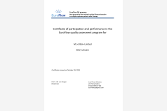 Сертифікат участі в програмі зовнішньої оцінки якості EuroFlow-MRD (онкогематологія) 2025